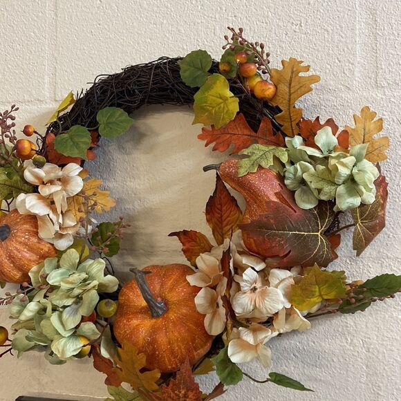Martha Stewart Collection Pumpkin and Leaves
Asymmetrical Harvest Wreath, - Picture 3 of 3